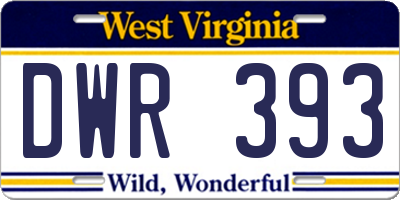 WV license plate DWR393