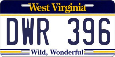 WV license plate DWR396