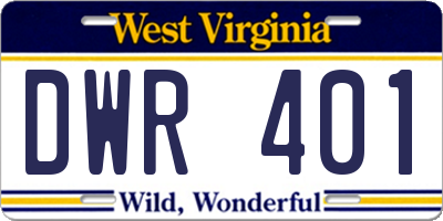 WV license plate DWR401