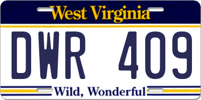 WV license plate DWR409