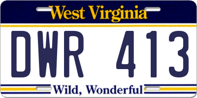 WV license plate DWR413