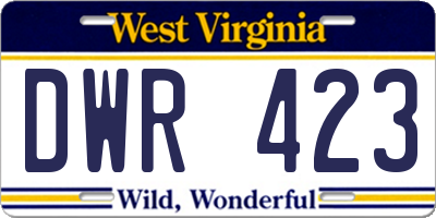 WV license plate DWR423