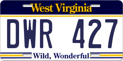 WV license plate DWR427