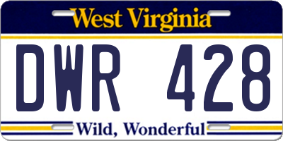 WV license plate DWR428