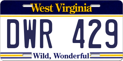 WV license plate DWR429