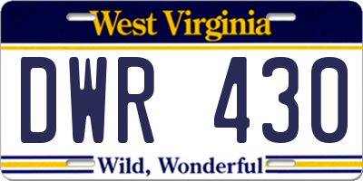 WV license plate DWR430