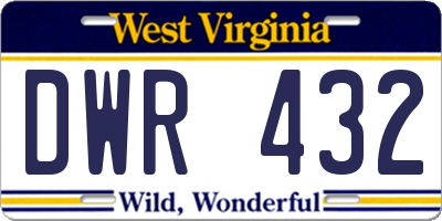 WV license plate DWR432