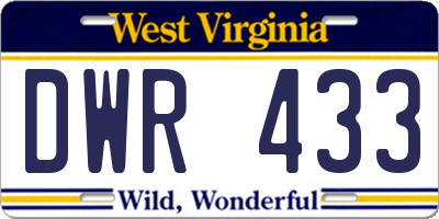 WV license plate DWR433
