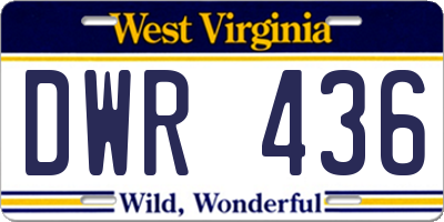 WV license plate DWR436