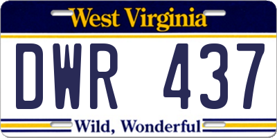 WV license plate DWR437