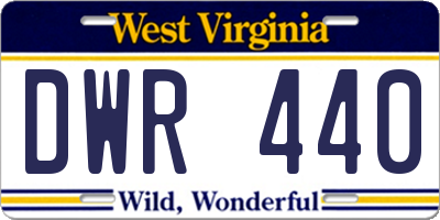 WV license plate DWR440