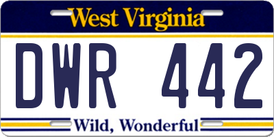 WV license plate DWR442