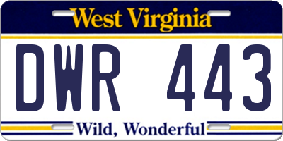 WV license plate DWR443