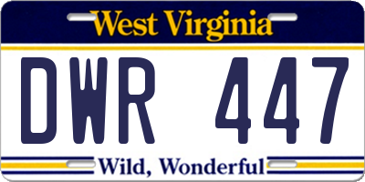 WV license plate DWR447