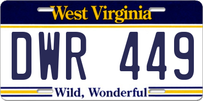 WV license plate DWR449
