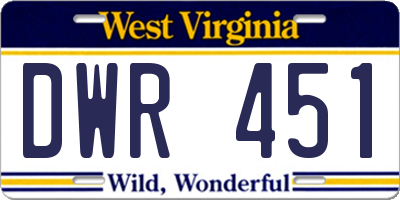 WV license plate DWR451