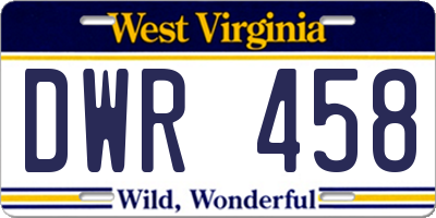 WV license plate DWR458