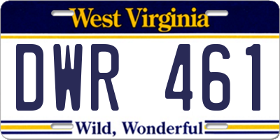 WV license plate DWR461