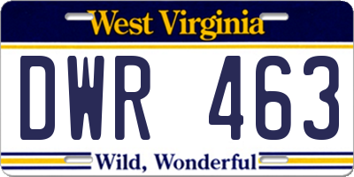 WV license plate DWR463