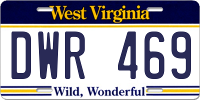 WV license plate DWR469