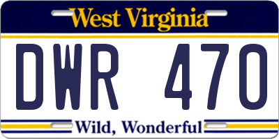WV license plate DWR470