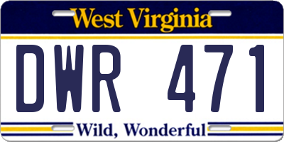 WV license plate DWR471