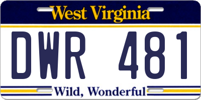 WV license plate DWR481