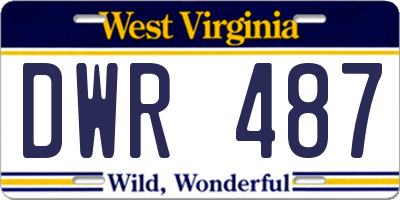 WV license plate DWR487