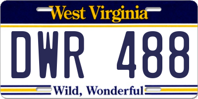 WV license plate DWR488