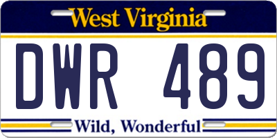 WV license plate DWR489