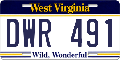WV license plate DWR491