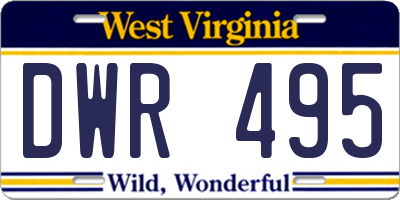 WV license plate DWR495