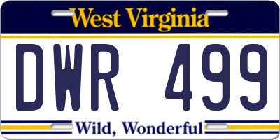 WV license plate DWR499