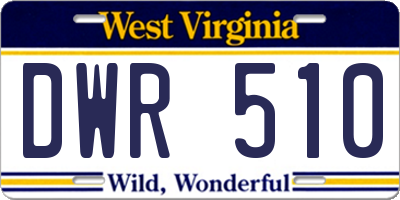 WV license plate DWR510