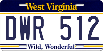 WV license plate DWR512