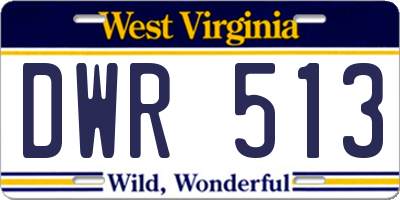WV license plate DWR513