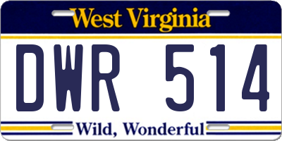 WV license plate DWR514
