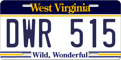 WV license plate DWR515