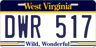 WV license plate DWR517