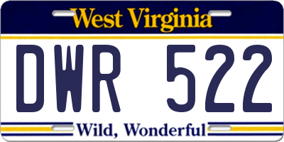 WV license plate DWR522
