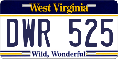 WV license plate DWR525