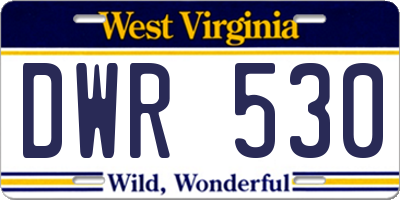 WV license plate DWR530