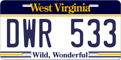 WV license plate DWR533