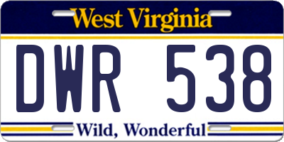 WV license plate DWR538