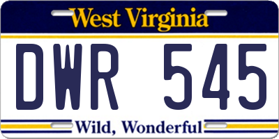 WV license plate DWR545