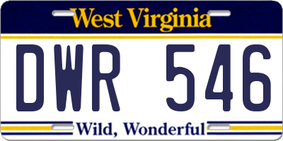 WV license plate DWR546