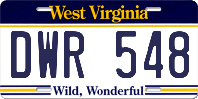 WV license plate DWR548