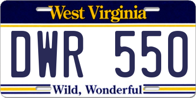 WV license plate DWR550