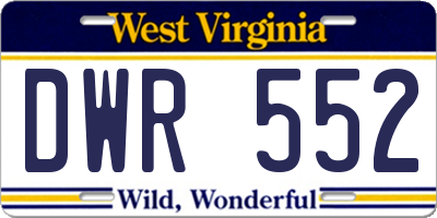 WV license plate DWR552