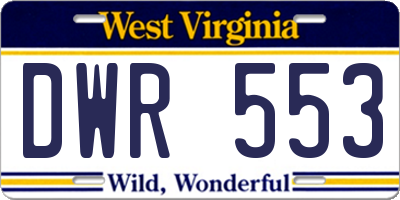 WV license plate DWR553